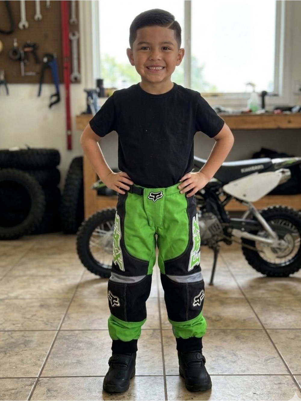 VINTAGE Fox Racing 360 Motocross Pants Youth 24 Green Black Moto Y2K Gorpcore